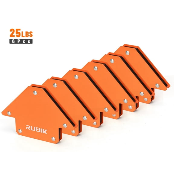 RUBIK 6-PCS Arrow Welding Magnet Set (Holds up to 25lb/50LB/75LB/Each) - Adjustable Angle Magnetic Welding Holder, Heavy Duty Welding Clamps for Metal Fabrication, Car Repair, Welding Accessories