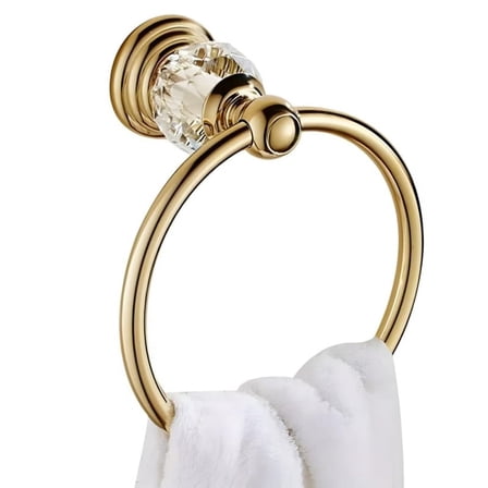 Crystal Gold Towel Ring, Bathroom Holder Ring,Hand Ring for Wall Mounted Accessory
