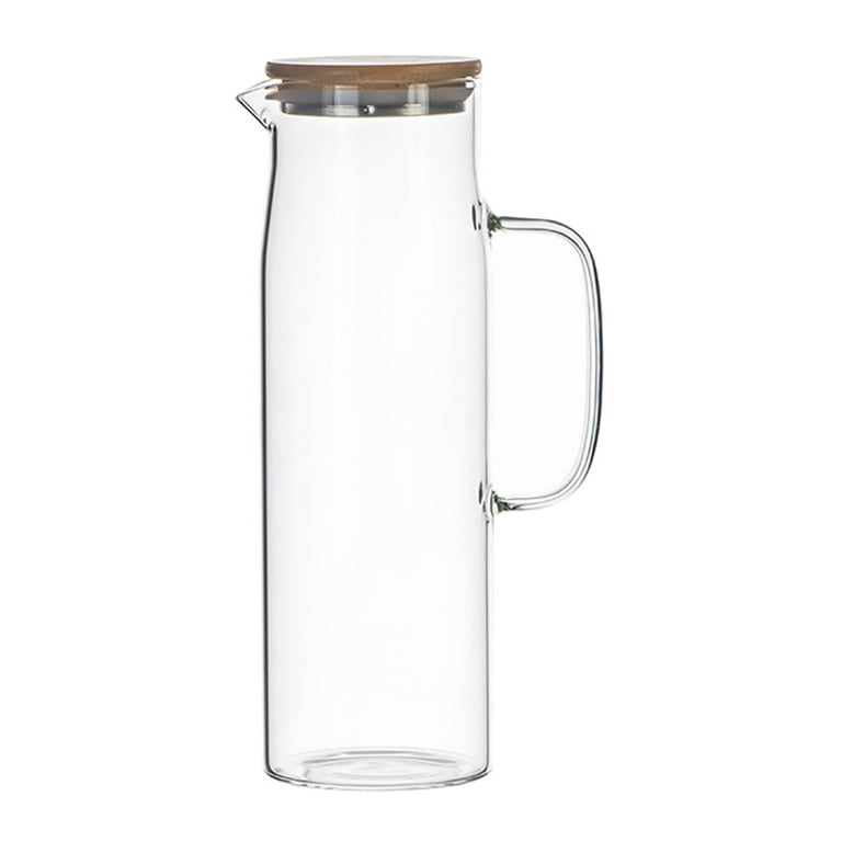 solacol Small Glass Bottles with Lids Cow Glass Water Pitcher with