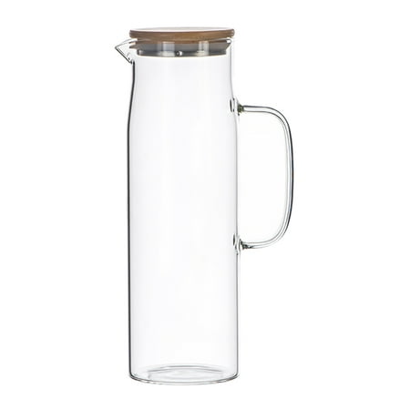 

Hemoton Pitcher Glass Water Beverage Carafe Tea Lid Glasses Juice Pot Clear Containers Cold Kettle Lids Pitchers Small Flower