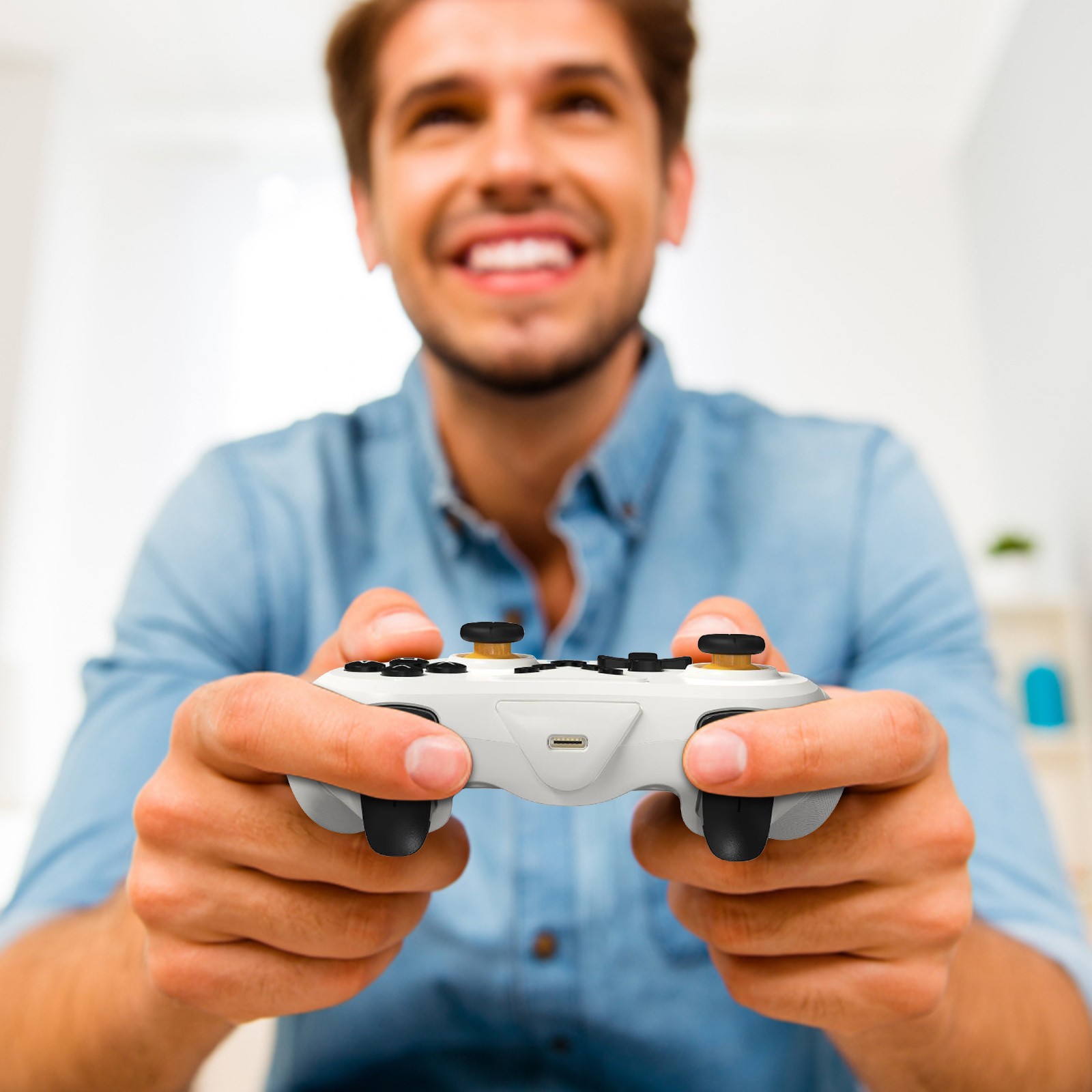 Control Bluetooth RKZDSR, control Pro inalámbrico compatible, gamepad inalámbrico con función programable (versión mejorada 2023) 5