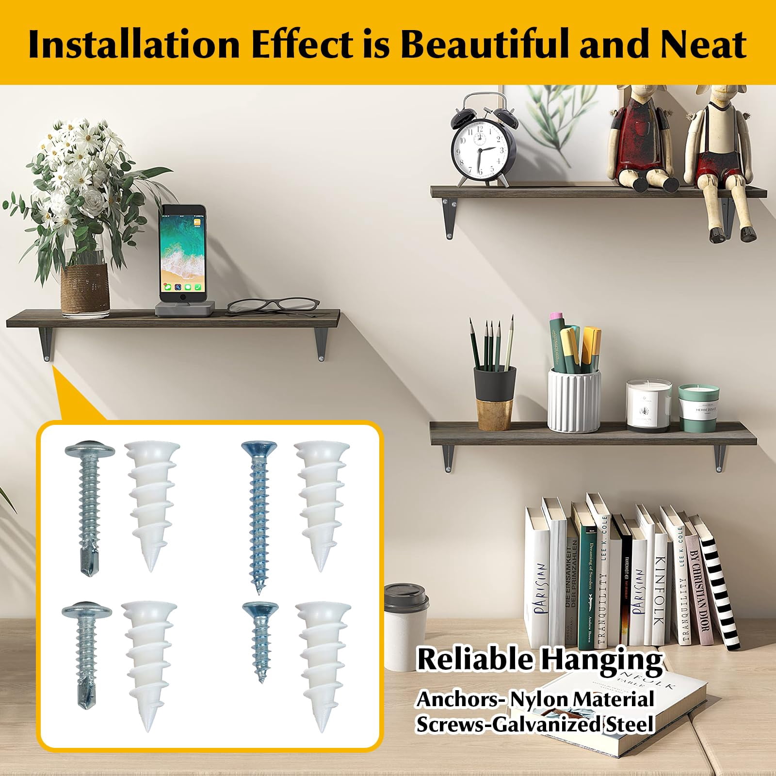 244Pcs Self Tapping Screws Drywall Anchors and Sheet Metal Screw Assortment,2 Size Kit for Installing Drywall, Wood,Metal Sheet Materials