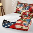 thumbnail image 4 of Manfei Cardinal Bird Blossoms Quilt King,American Flag King Coverlet Set,Red Green,3 Pieces, 4 of 7