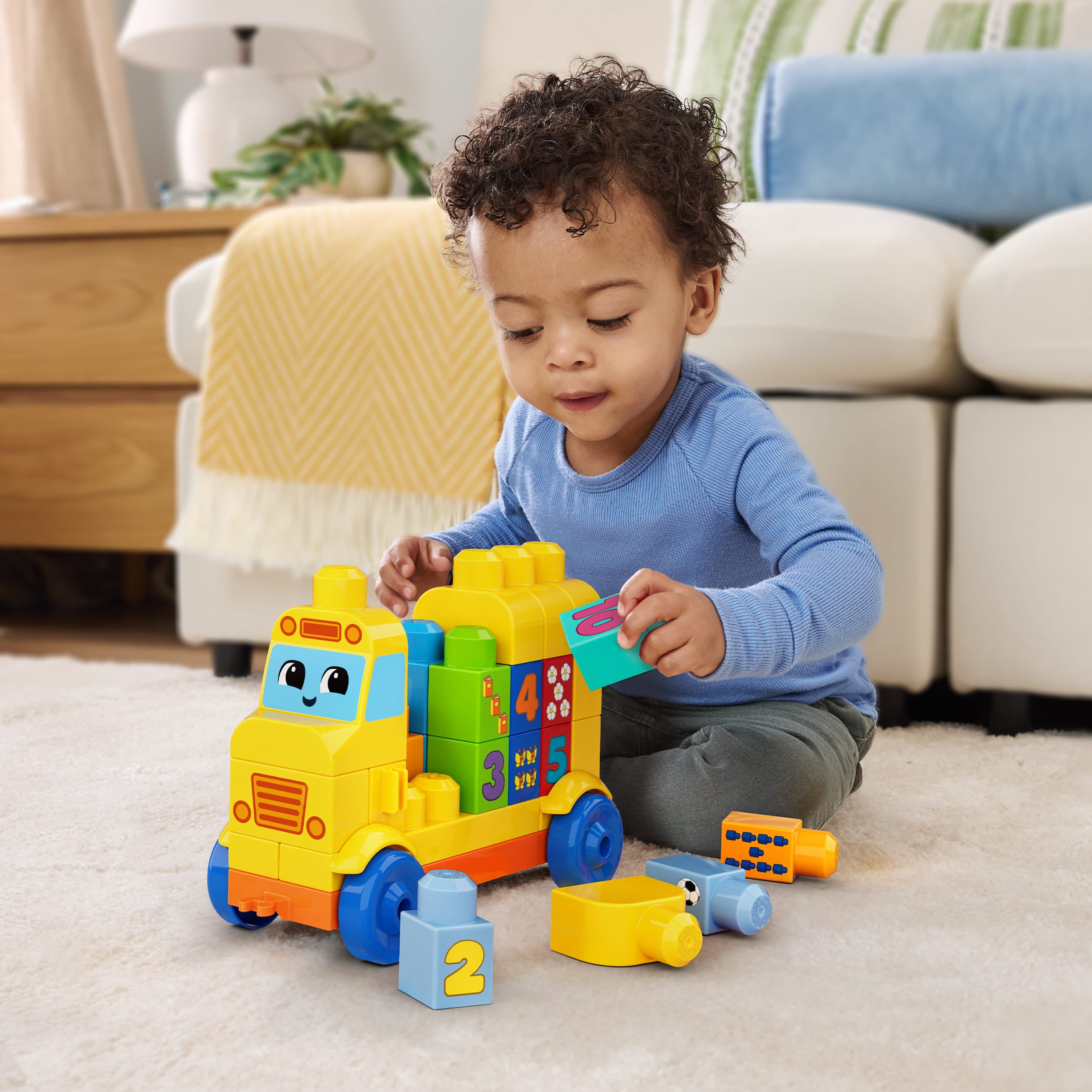 MEGA BLOKS First Builders Build & Count Bus Block Toy (45 Pieces) for Toddler