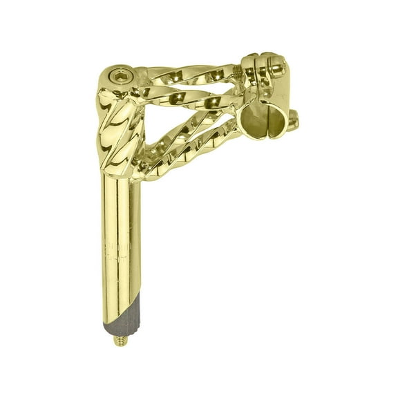Alta Double Fat Twisted Steel Bicycle Stem in Gold, Multiple Sizes (21.1mm)