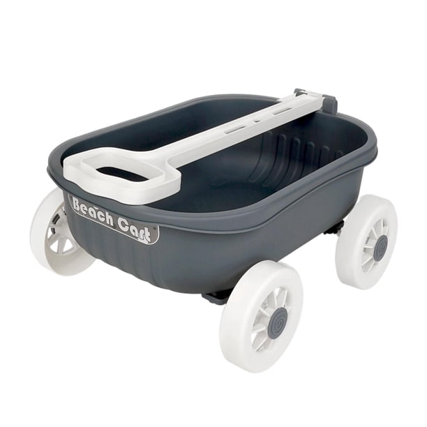 Carro de jardín de juguete, carrito de jardín resistente con ruedas, juguete educativo de arena para interiores gris