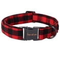 thumbnail image 1 of Collar para Perro Estilo Único Patitas Navidad Cuadros Rojos y Negros, 1 of 6