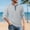 Gray, variant on Henley Notch V Quilt Textured Long-Sleeve Tee, Thin Airy Woven Fabric for Neighborhood Casual Gathers Red XXL