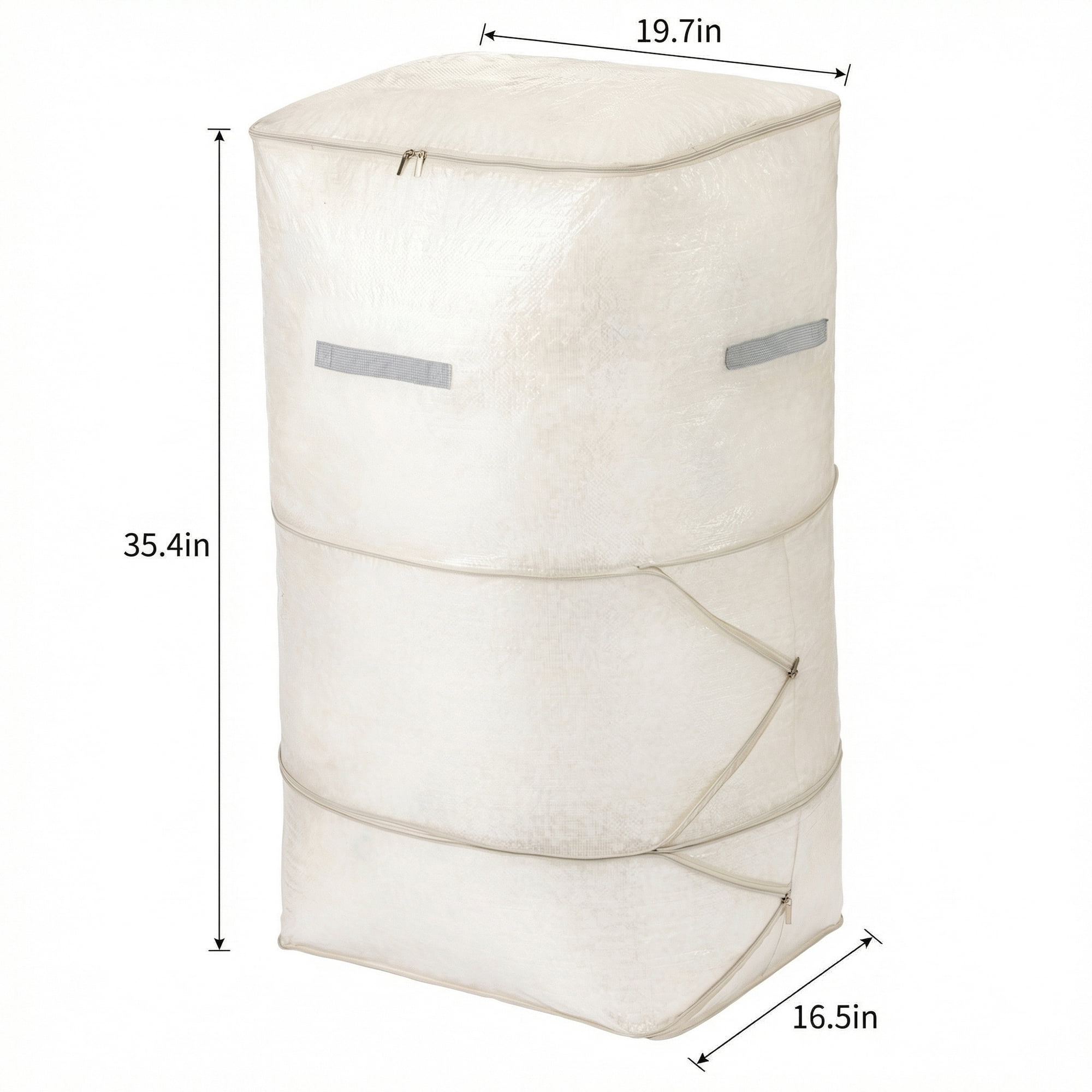 Unique Bargains Portable Storage Bags for Organizing Clothing Grey 19.7"x16.5"x35.4"