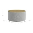thumbnail image 4 of HomePop Large Modern Round Storage Ottoman with Wood Lift-Top Lid, White Boucle/Black Yarn/Natural, 4 of 9