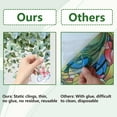 thumbnail image 3 of Calcomanías para ventanas de 37 x 114 cm con diseño de flores de vid, hojas verdes, plantas y mariposas, grandes, estáticas, anticolisiones, decorativas, no adhesivas., 3 of 9