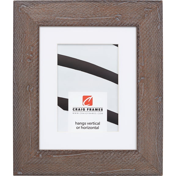 Craig Frames Hatteras, 8x12 inch Picture Frame Matted for a 5x7 Photo, Grey Wash