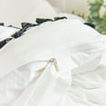 thumbnail image 7 of Move Over White Bedding Sets Queen Black Triple Layer Tassel Duvet Cover Set Solid White Pattern Washed Microfiber No Filling, 7 of 7