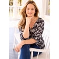 thumbnail image 2 of Catherines Women's Plus Size Petite Dream Drape Zip V-Neck Top, 2 of 5
