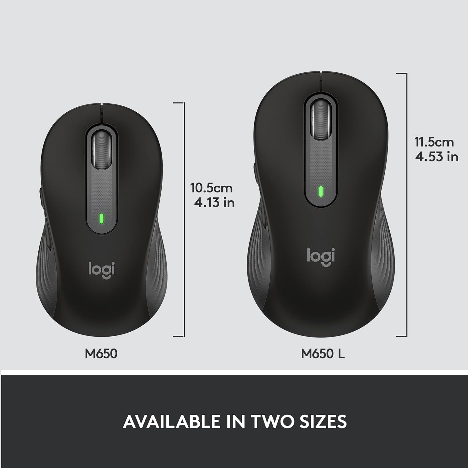 Logitech Signature M650 L Wireless Mouse Right & Left Handed Bluetooth 2.4 GHz, Black