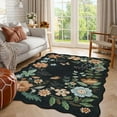 thumbnail image 6 of Moynesa 4'x6' Floral Living Room Rugs, Area Rugs 4x6ft Rug for Bedroom Ultra-Thin Soft Rug, Non-Slip Washable Rugs Stain Resistant Boho Rug Low-Pile Throw Rug for ‎Dining Room Office,Black, 6 of 6