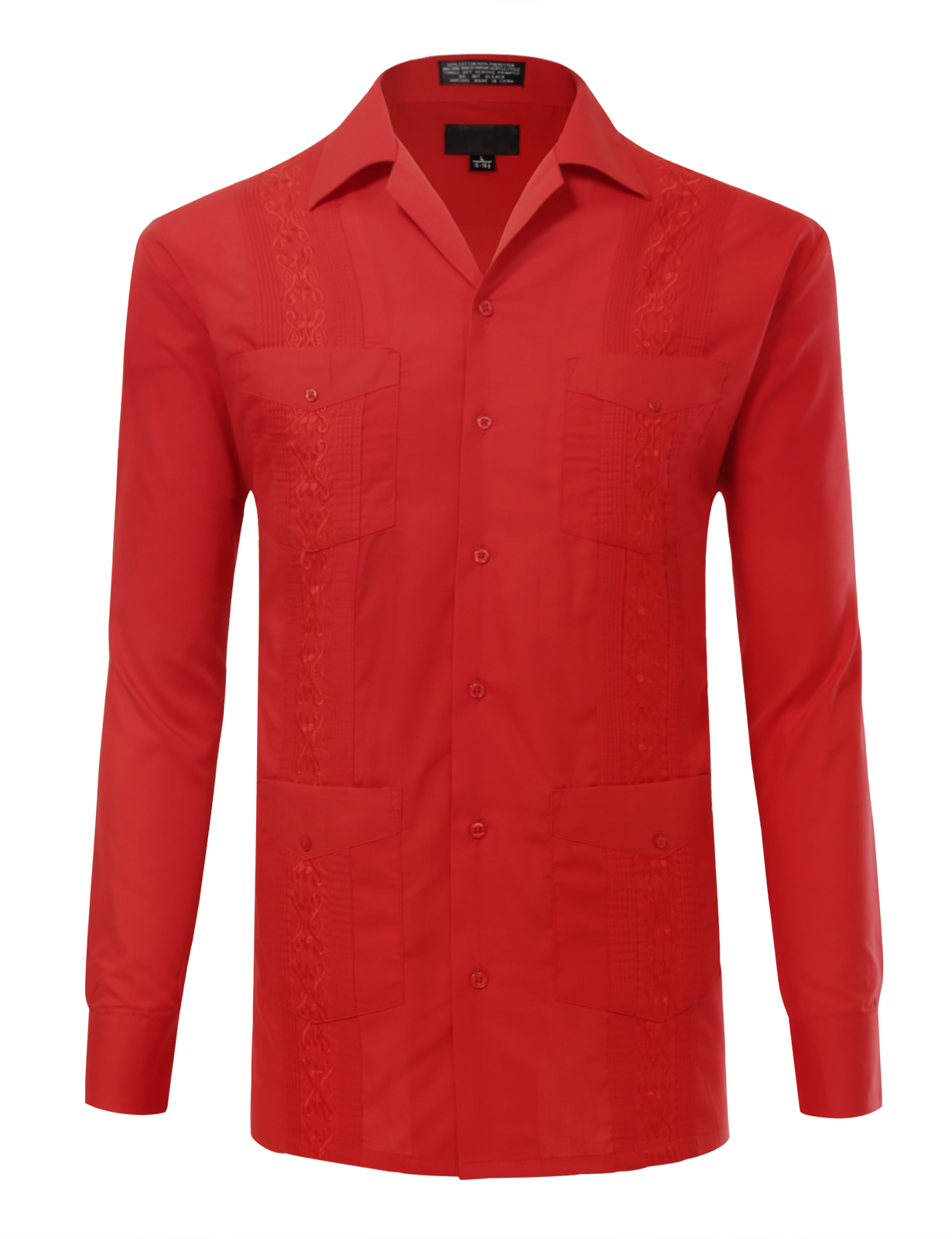 Allsense Men's Long Sleeve Guayabera 