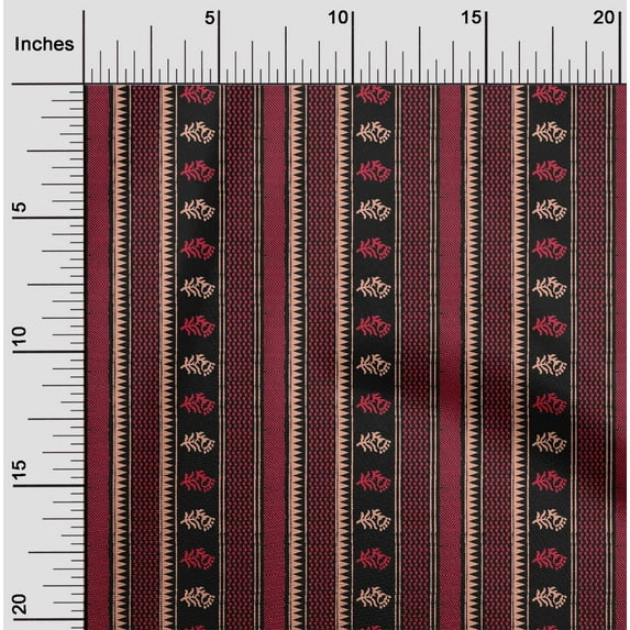 oneOone Viscose Jersey Fabric Geometric|Stripe & Floral Block Printed Craft Fabric BTY 60 Inch Wide