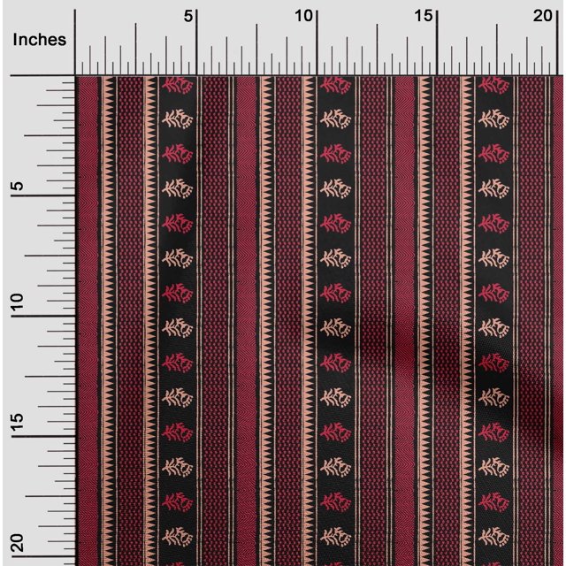 oneOone Cotton Silk Fabric Geometric|Stripe & Floral Block Fabric Prints By Yard 42 Inch Wide
