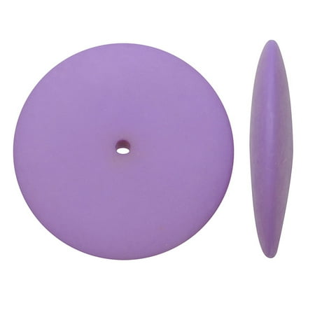 Vintage Spacer - Vintage Plastic Beads, Flat Round Wafer Spacers 18mm, 12 Pieces, Matte Lilac