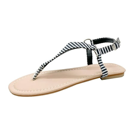

Inkach Summer New Ladies Large Size Flat Fashion Breathable Sandals