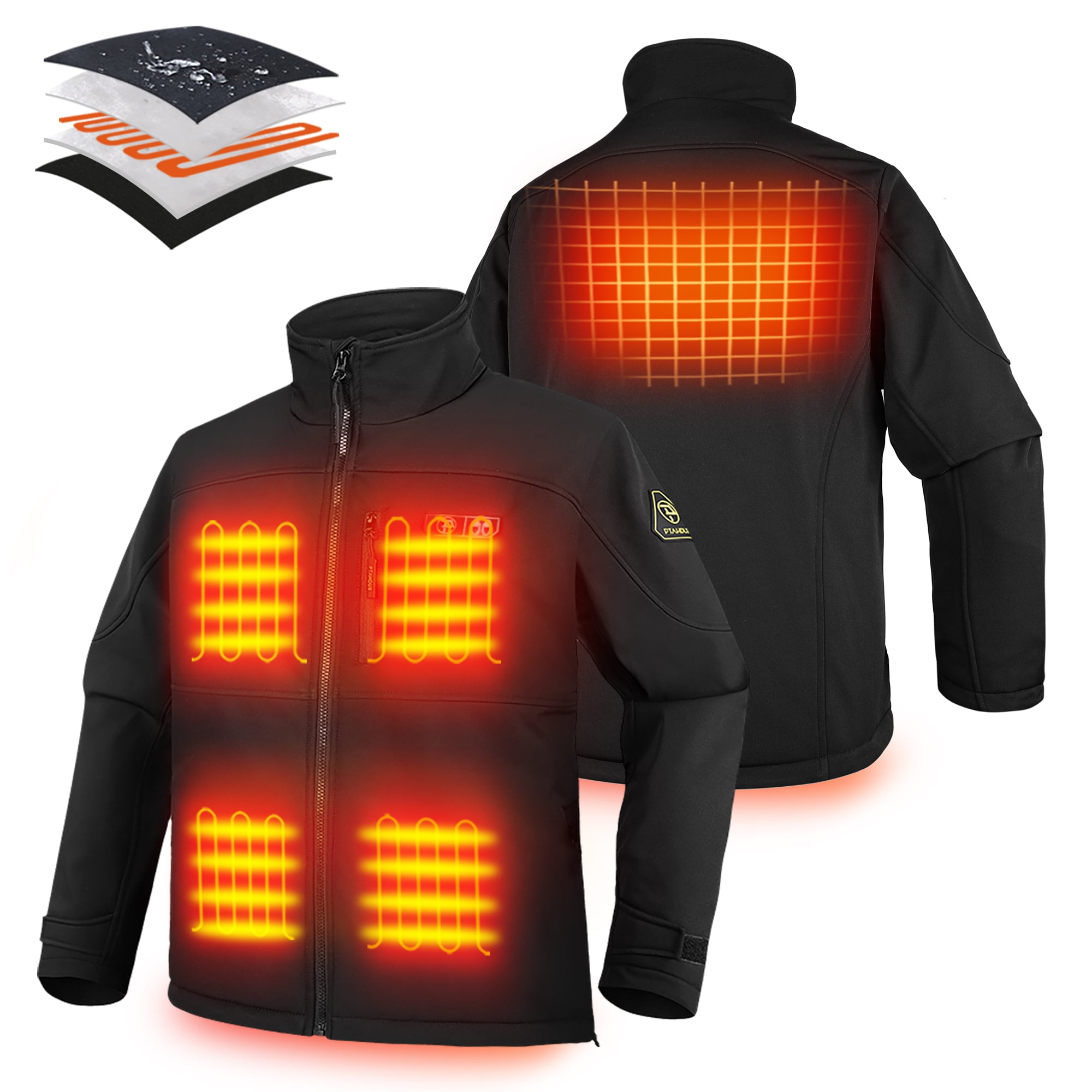 PTAHDUS Men's Heated Jacket Soft Shell 