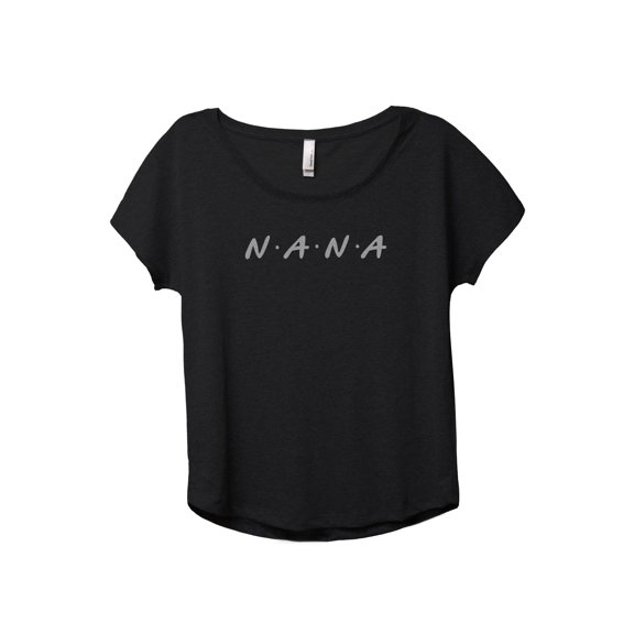 Nana Friends Women's Fashion Slouchy Dolman T-Shirt Tee Heather Black Medium