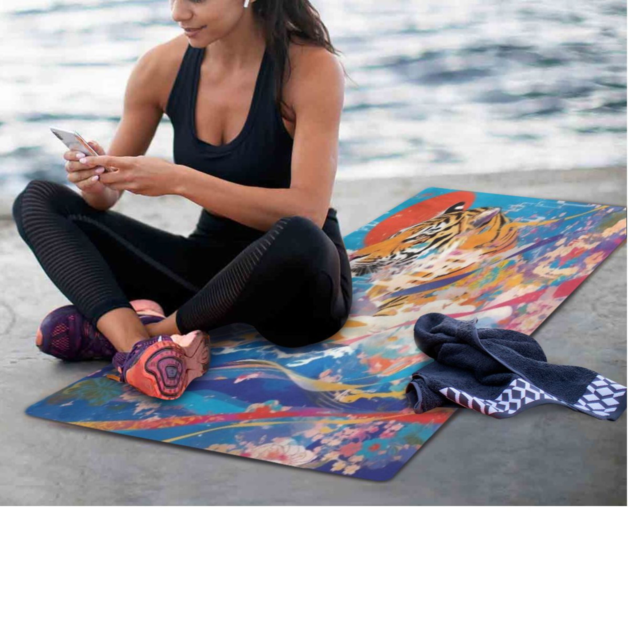 BZSMCE Yoga Mat Women Fitness Mat Vibrant Tige Pattern