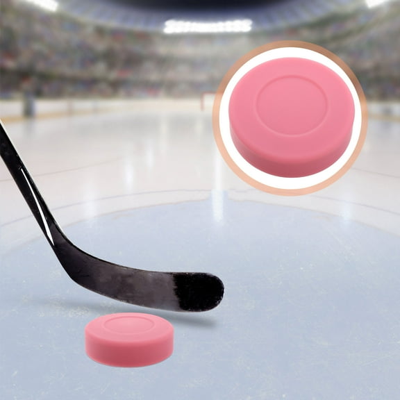 ROSENICE 2Pcs Pink PVC Hockey for Indoor and Outdoor Ice Hockey Practice 11.8X11.8X0.8in