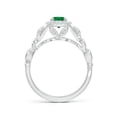 thumbnail image 6 of ANGARA Natural 0.45 Ct. Emerald with Diamond Halo Ring in 14K White Gold for Women (Ring Size: 8), 6 of 10