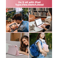 thumbnail image 6 of typecase Keyboard Case for iPad 10th Generation 10.9 inch, Wireless Detachable Folio Keyboard Cover, Pencli Holder, 7-Color, Thin & Light, Pink, 6 of 9