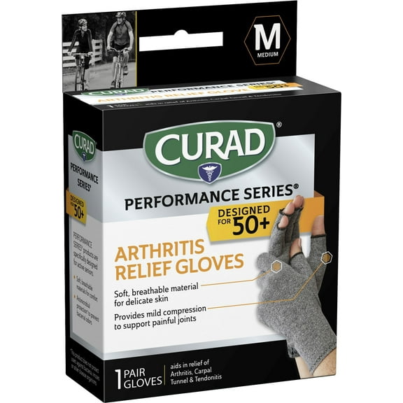Curad Performance Series 50 Arthritis Relief Glove Aids in Arthritis, Medium, 1 ct (Pack of 1)