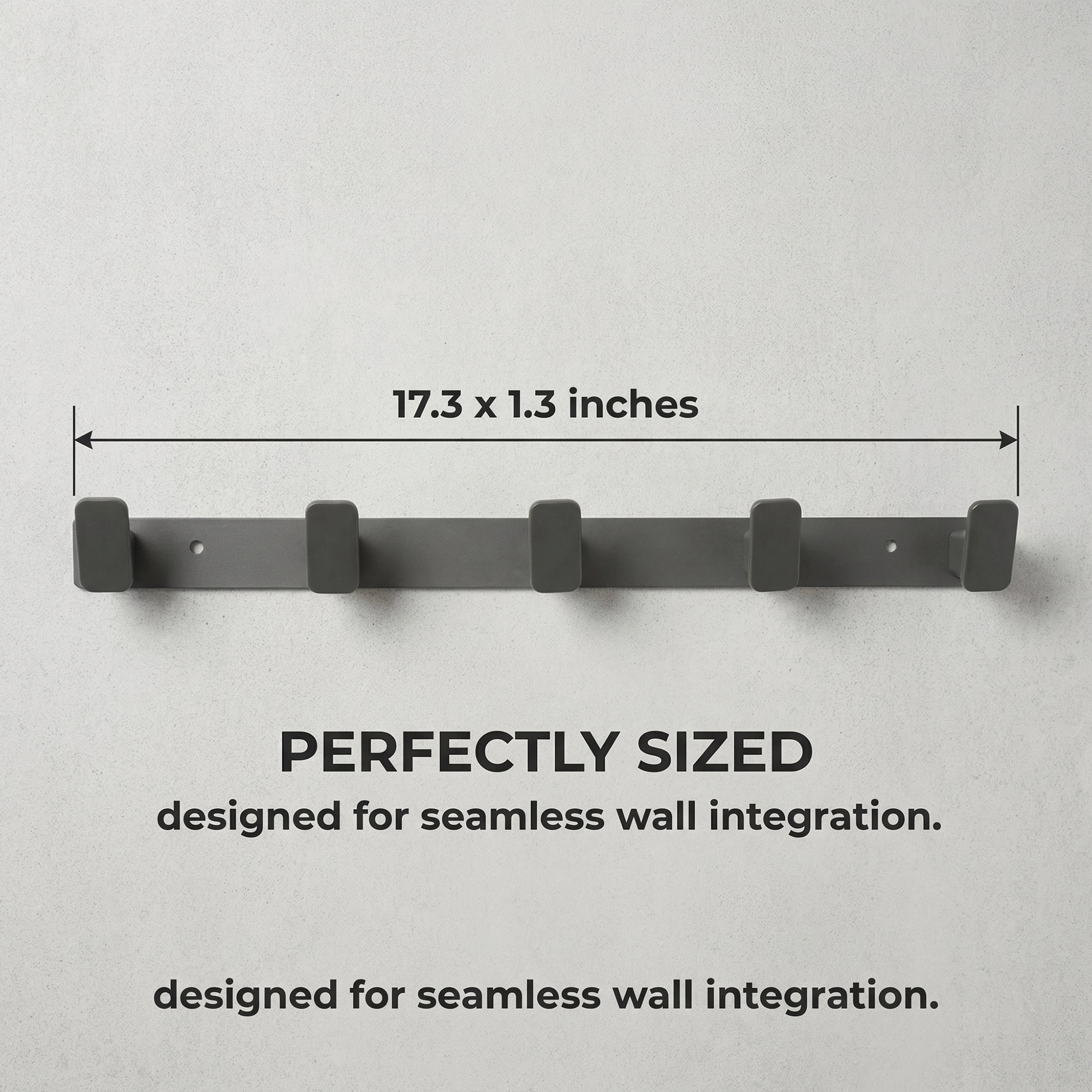 Unique Bargains Coat Rack Wall Mount Aluminum Hook for Entryway Bathroom Gray 17.3"x1.3"