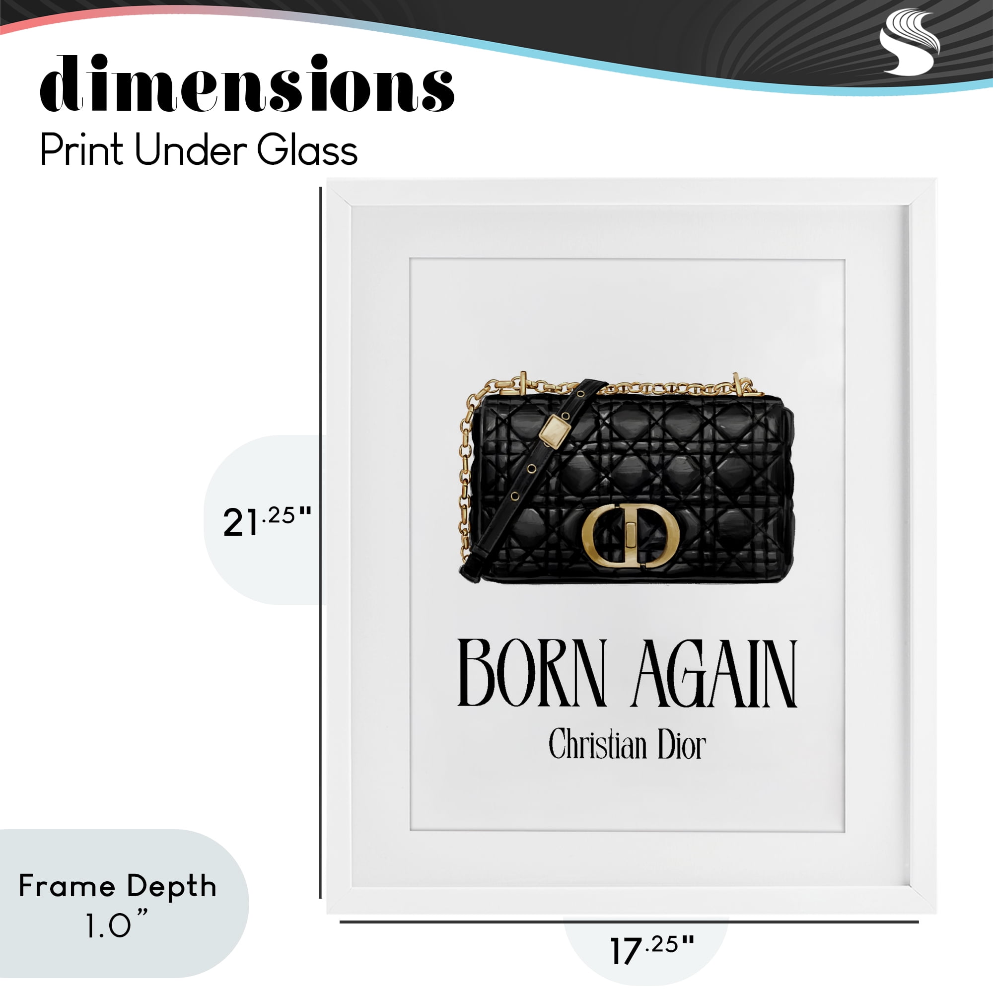 Stupell Industries Born Again Christian Bag White Framed Print Under Glass, design by Ziwei Li
