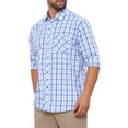 thumbnail image 4 of CAMISA DE VESTIR DE MANGA LARGA A CUADROS PARA HOMBRE INSPIRAR CHIC, CON COLLAR PUNTA Y BOTONES, A CUADROS, BLANCA Y AZUL, 4 of 6