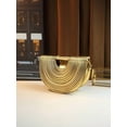 thumbnail image 3 of Remanland Women's Metallic Textured Crescent Evening Clutch Bag, Gold, 3 of 10