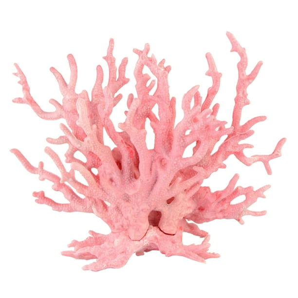 Plantas de resina azul/rosa para fondo de acuario, decoración DIY, 2 piezas S