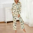thumbnail image 2 of Bibifish Womens Pajama Sets Western Cowboy & Cactus Printed Long Sleeve Sleepwear Sets Button Down Pj Top With Pants Country-Style Cozy 2 Piece Pj Sets, 2 of 5