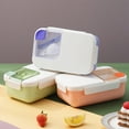thumbnail image 4 of Cateissary Fiambrera, compartimentos portátiles para la escuela, almacenamiento de sellado para microondas, contenedor de alimentos con cuchara, Mostrada Verde, 4 of 6