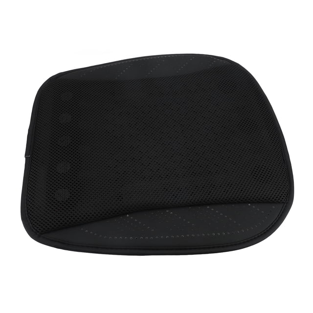 Coussin Rafraîchissant avec 5 Ventilateurs, Réglages de Vitesse Réglables à 3 Vitesses, Housse Lavable pour Voiture, Bureau, Maison en Maille Polyester, Noir, 43x43x3cm