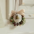 thumbnail image 2 of Bxaolu Small Christmas Wreath Mini Wreaths for Kitchen Window Chair Backs with Ribbon Bell Artificial Greenery Christmas Wreaths for Farmhouse Holiday Decoration(Red,1Pack), 2 of 7