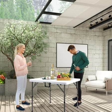 White Folding Table - 34IN (Square) - HDPE Material