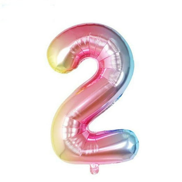 Billuyoard Números Globo Gradiente Rampa de cumpleaños Fácil de inflar Suministros para fiestas Decoraciones para bodas Artículos para Type2 NO2