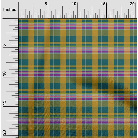 oneOone Organic Cotton Poplin Twill Fabric Madras Check Fabric Prints By Yard 42 Inch Wide