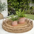 thumbnail image 5 of Flower Pots and Planters for Home Decor - Terracotta Ceramic Plant Pots with Stripe Design and Saucers for Indoor and Outdoor Use - Ideal for Garden, Patio, or Room Decor Set of 2 - 8", 6" Orange, 5 of 7