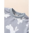 thumbnail image 4 of Bagilaanoe Newborn Baby Boy Easter Rompers Rabbit Print Long Sleeve Bodysuits 3M 6M 12M 18M Infant Casual One Piece Short Jumpsuit, 4 of 9