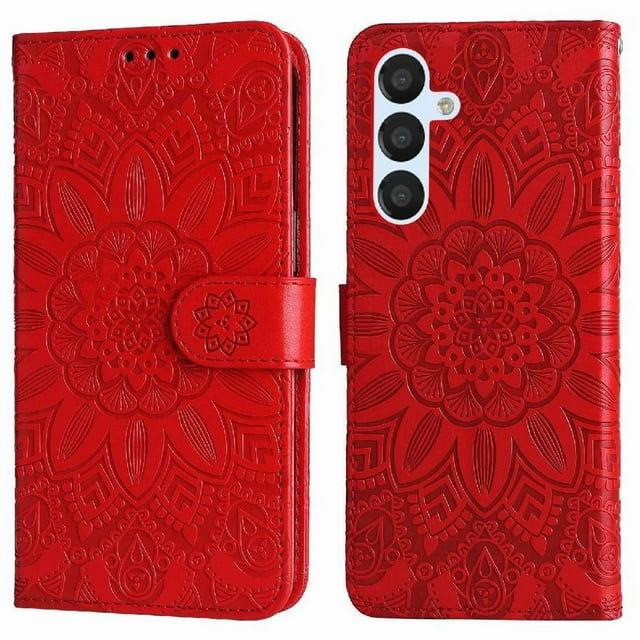 Funda tipo cartera GANGXUN para Samsung Galaxy A54 5G , diseño girasol, cuero PU, soporte, cierre magnético, tarjetero