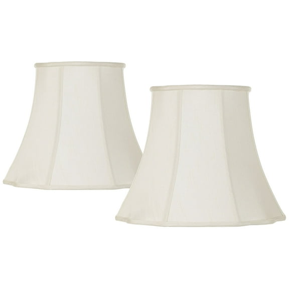Imperial Shade Set of 2 Lamp Shades Cream Large 11" Top x 18" Bottom x 15" High Spider with Replacement Harp and Finial Fitting