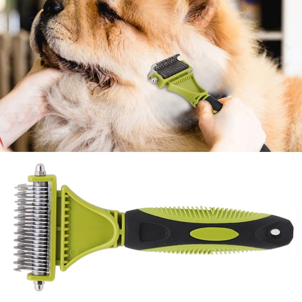 Pet Grooming Brush, Shedding and Dematting Undercoat Rake Comb for Dogs and Cats, Dog Grooming