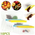 thumbnail image 3 of Jytue 10PCS Reusable Silicone Food Bag Ziplock Food Storage Bag Refrigerator Fresh Bags-Multicolor, 3 of 10